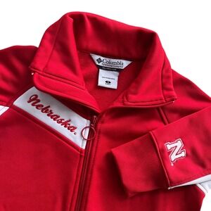 Columbia Women's Sm Red White Nebraska Huskers Omni-Shield Full Zip Track Jacket